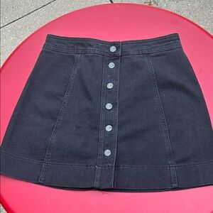 Madewell Charcoal Button-Front Mini Skirt